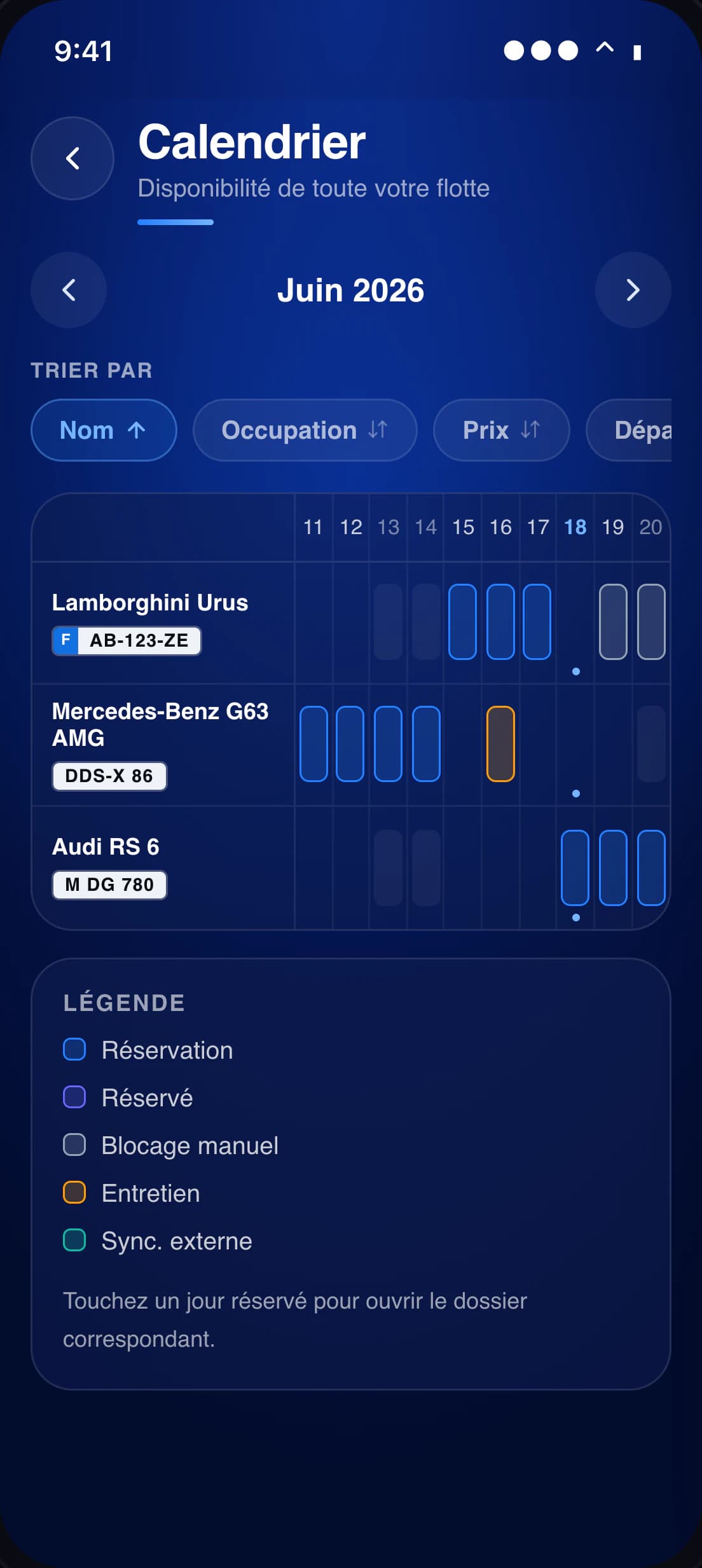 Maloc Pro — fleet calendar