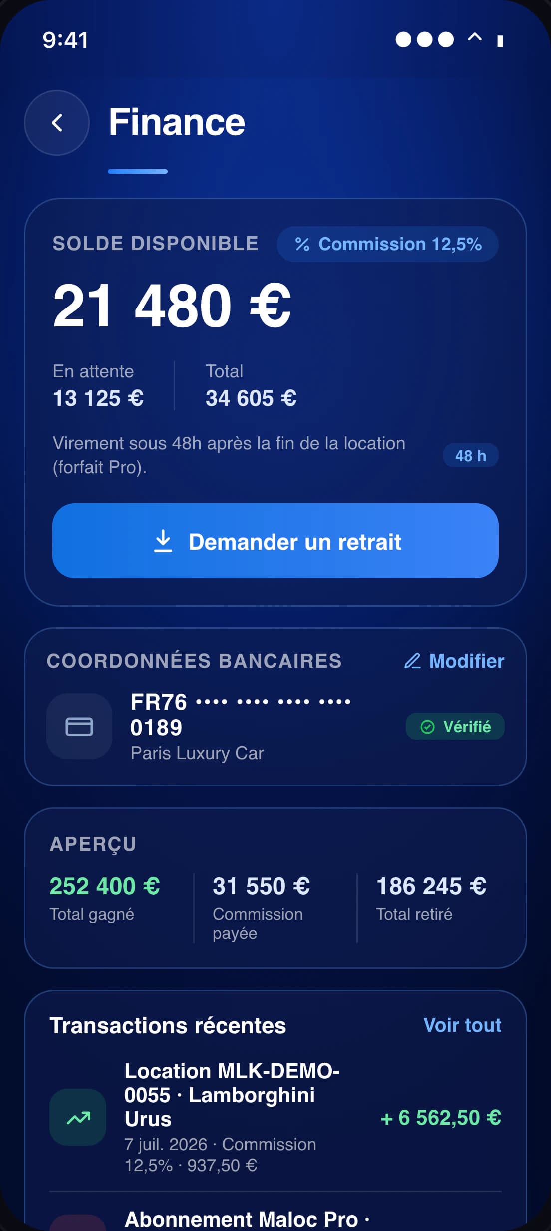 Maloc Pro — finance and payouts